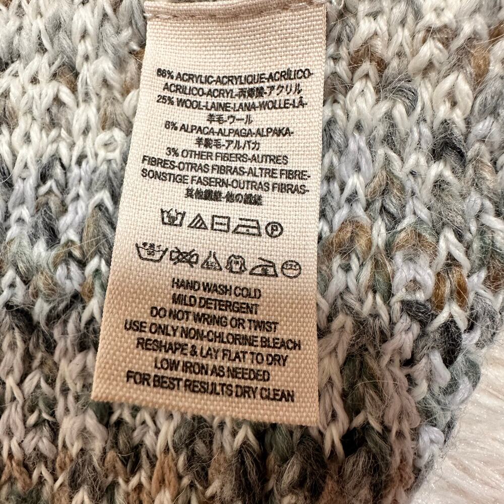 Free People Chunky Knit Fringe Birkenstock Open Cardigan Sz M - Picture 8 of 9